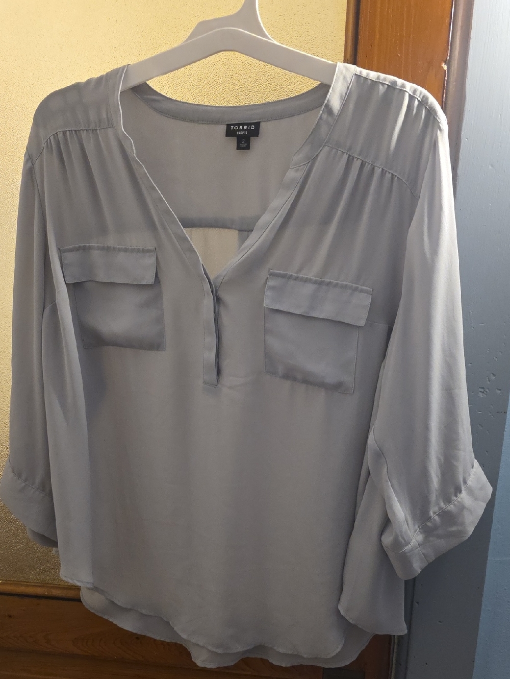 torrid Light Gray Harper Georgette Blouse